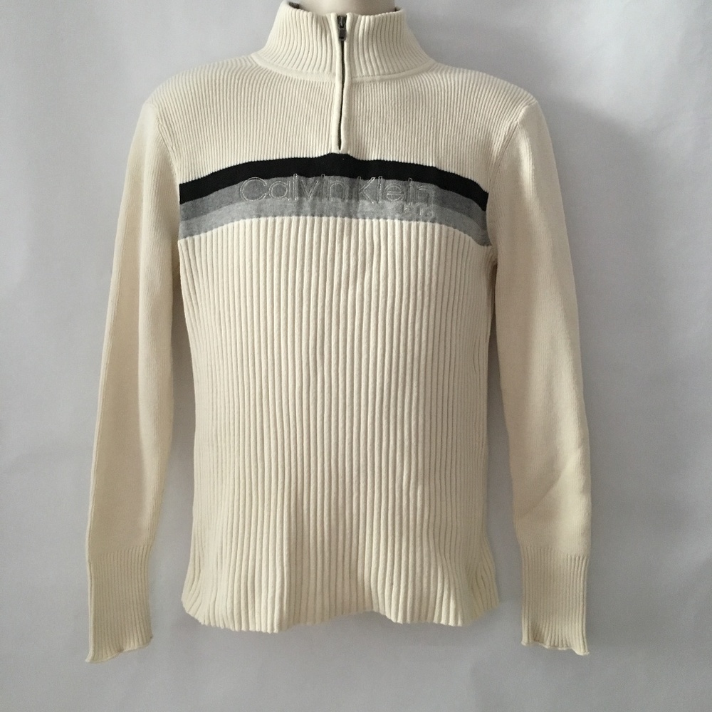 CALVIN KLEIN Jeans Men's Sweater Cotton Creamy XL